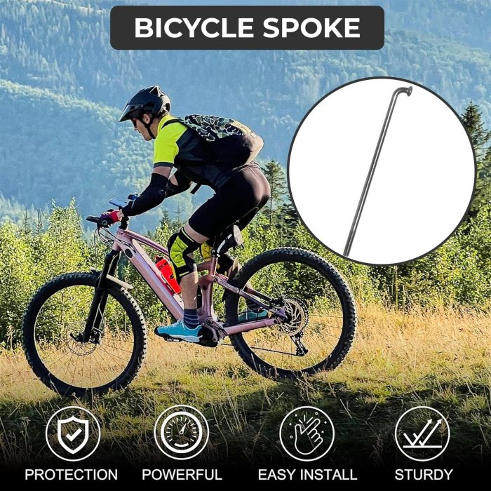 Bicycle 300mm Silver 14 Gauge Spokes 2mm – MTB & Road Bike Wheels - Image 2