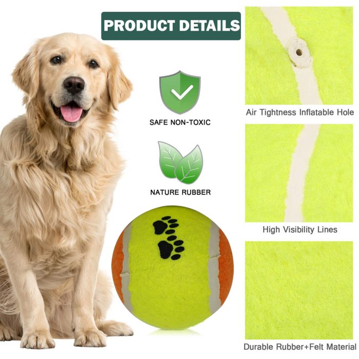 Pet Dog Tennis Balls Outdoor Sports Training Dog Fetch Toy Play 3PCS - Image 4