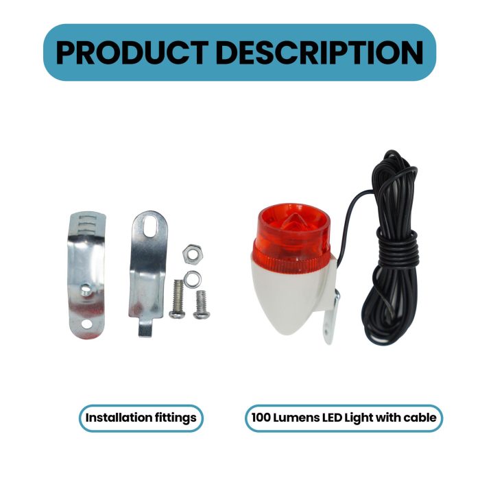 Bicycle Rear Light Retro Style Bike Tail Light With Fittings Red - Image 5