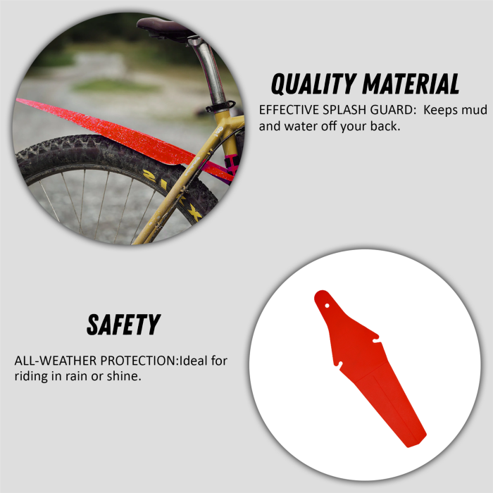 Bike Rear Fender Mudguard – Universal Fit for MTB, Multiple Colours - Image 3
