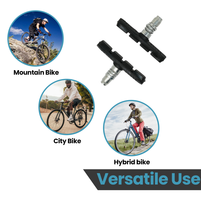 2 Pairs V Brake Blocks – 70mm Bicycle MTB Brake Pads Shoes for Mountain & City Bikes - Image 3