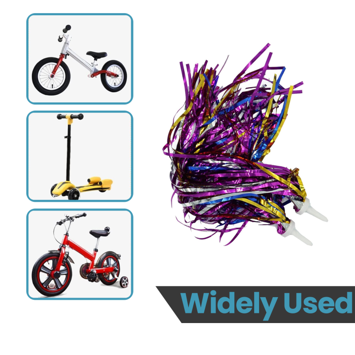Pair Of Kids Streamers Cycle Handlebars Tassel Ribbons – Multicolor Options - Image 5