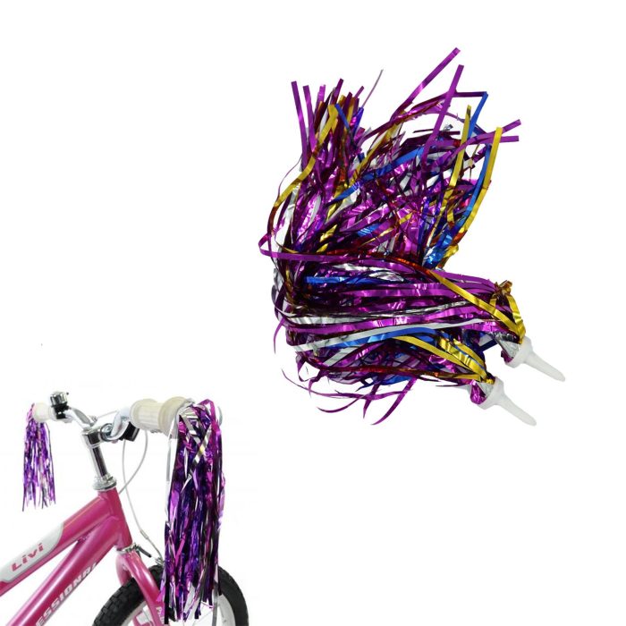 Pair Of Kids Streamers Cycle Handlebars Tassel Ribbons – Multicolor Options