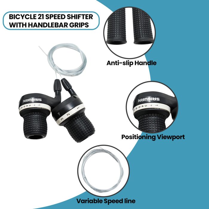 Bicycle Twist Gear Handlebar Shifter 21 Speed Twist Inner Cable Bike Cycle Grips - Image 5