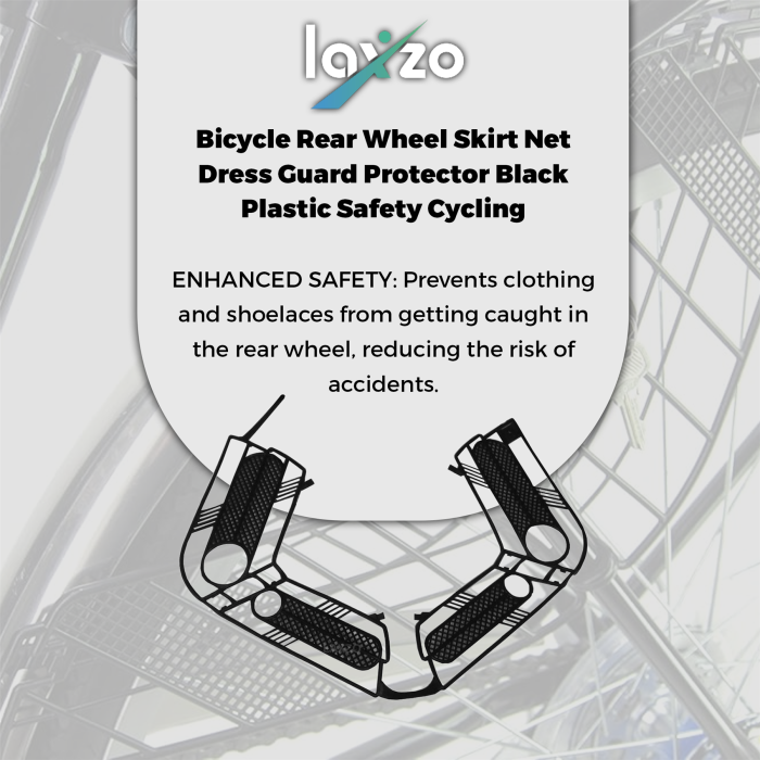 Bicycle Net Dress Guard Rear Wheel Protector Plastic Safety Cycling Black - Image 8