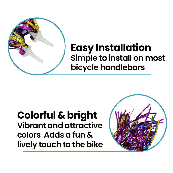 Pair Of Kids Streamers Cycle Handlebars Tassel Ribbons – Multicolor Options - Image 4
