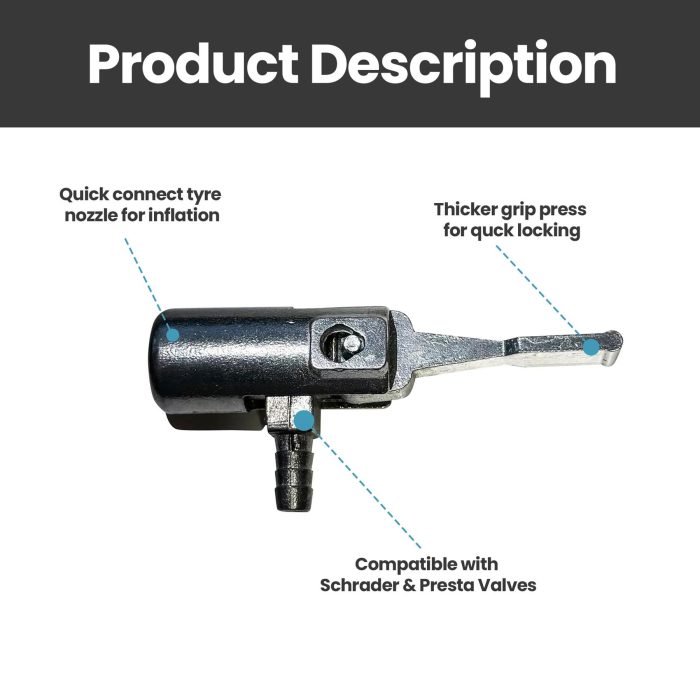 Bike Pump Dual Head Valve Adaptor Hose – Presta & Schrader Compatible - Image 5