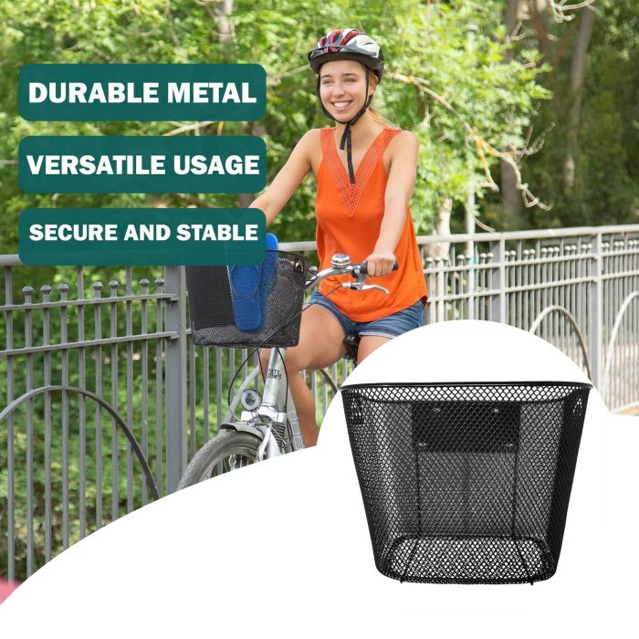 BICYCLE METAL MESH BASKET FRONT HANDLEBAR WITH SHOPPING HANDLE - Image 6