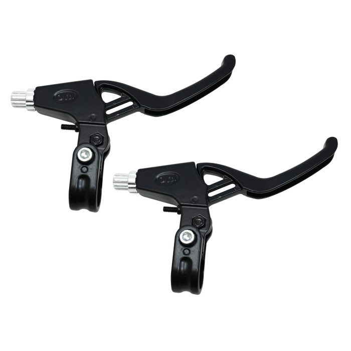 Alloy 3-Finger V-Brake Levers for MTB/BMX – Black/Silver (Pair)