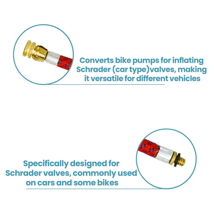 Hand Pump Adapter Valve Connector for Schrader Valve – Flexible Hose - Image 7