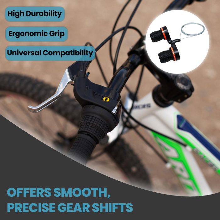 Bicycle Gear Shifters 18 Speed Mountain Bike Grips Handlebar Black - Image 6