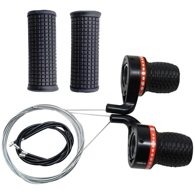 Bicycle Gear Shifters 18 Speed Mountain Bike Grips Handlebar Black