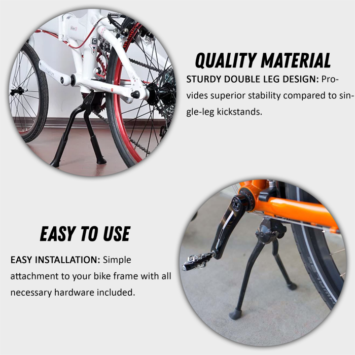 Double Leg Kickstand for Mountain & Road Bikes Adjustable, Stable, Easy Install - Image 6