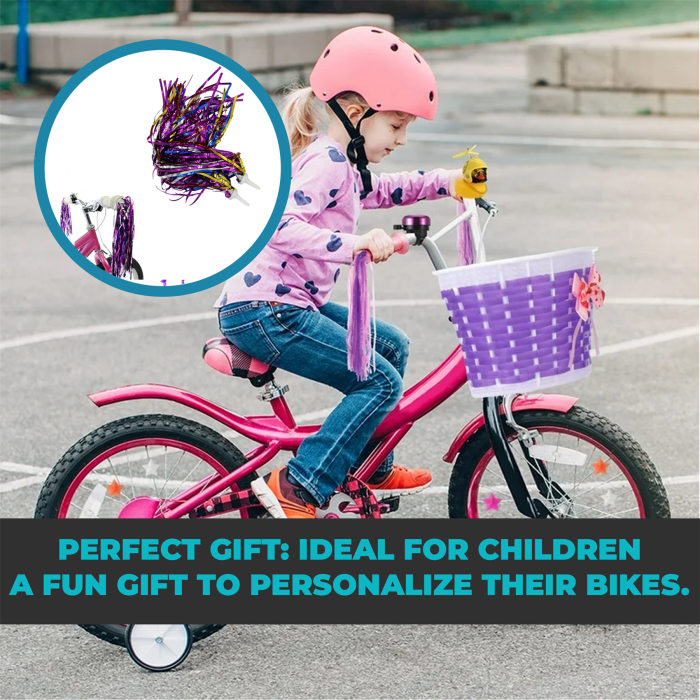 Pair Of Kids Streamers Cycle Handlebars Tassel Ribbons – Multicolor Options - Image 7