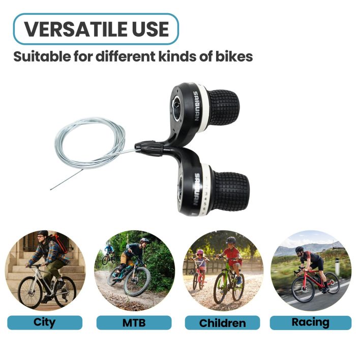 Bicycle Twist Gear Handlebar Shifter 21 Speed Twist Inner Cable Bike Cycle Grips - Image 4