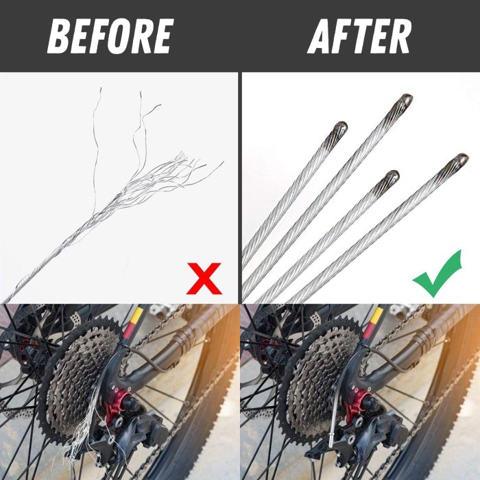 2Pcs Barrel End Front/Rear Inner V Brake Cable – Bicycle Bike MTB Brake Wire Set - Image 4