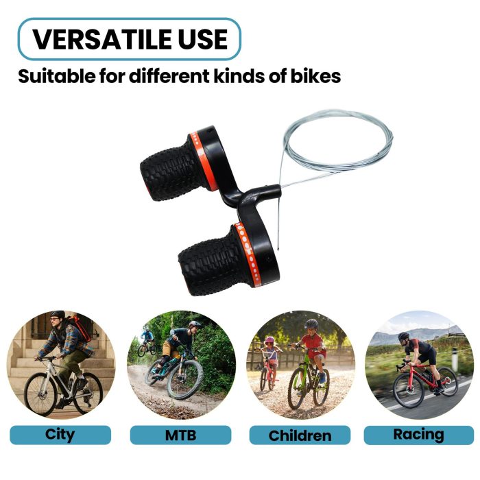 Bicycle Gear Shifters 18 Speed Mountain Bike Grips Handlebar Black - Image 4