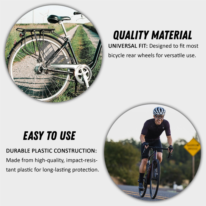 Bicycle Net Dress Guard Rear Wheel Protector Plastic Safety Cycling Black - Image 6