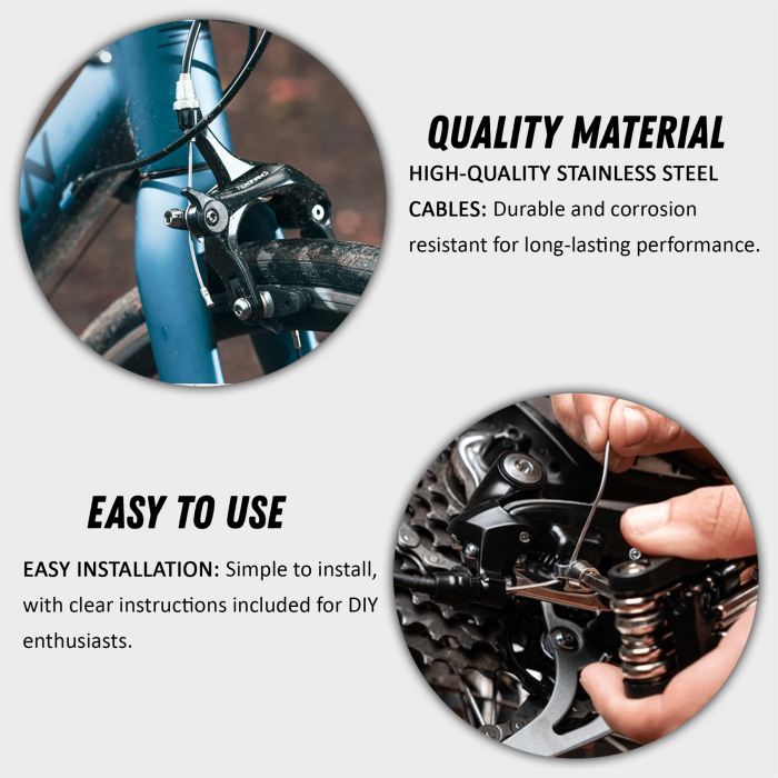 Gear Cable Brake Set Inner & Outer – Front & Rear for MTB Mountain Bicycle Bike Cables - Image 3
