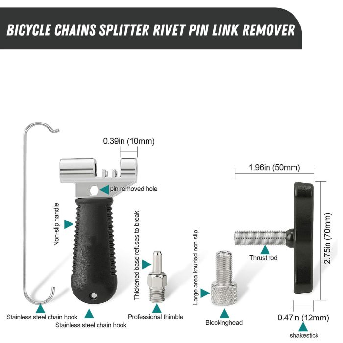 Bicycle Chains Splitter Breaker Repair Rivet Link Pin Remover Tool - Image 7
