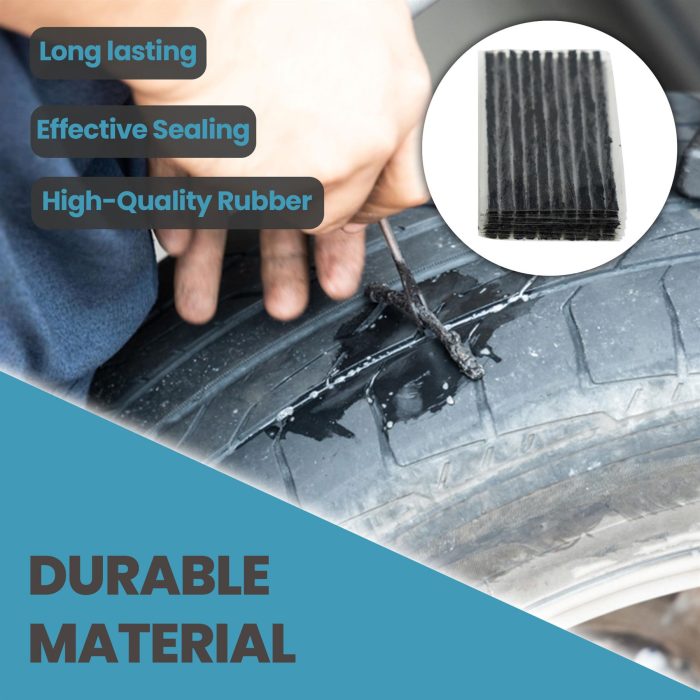 50 x Tubeless Tire Puncture Repair Kit – 100mm Rubber Strips for Car, Bike, Van, Truck - Image 6