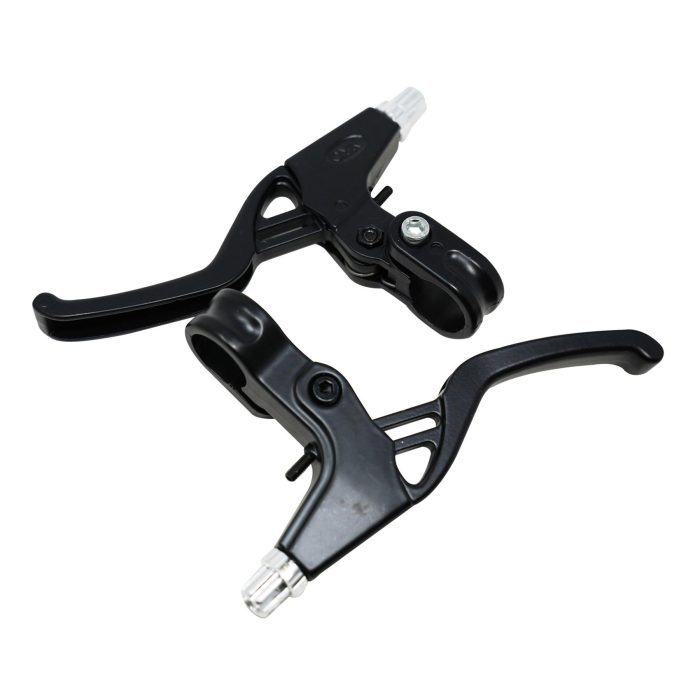 Alloy 3-Finger V-Brake Levers for MTB/BMX – Black/Silver (Pair) - Image 2