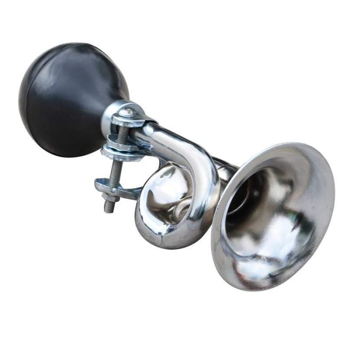 Retro Bike Horn – Loud Steel Air Hooter with Squeeze Bulb for Bicycle Handlebar