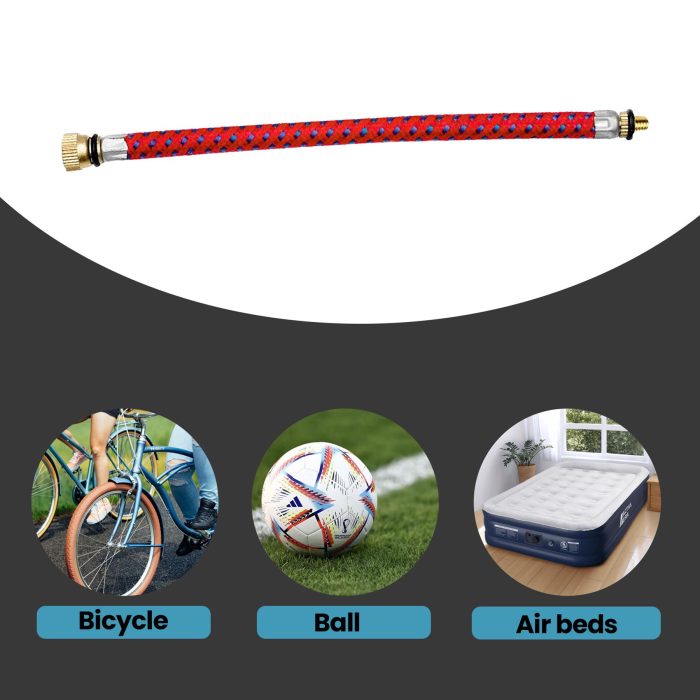 Hand Pump Adapter Valve Connector Flexible Presta Bicycle Cycle Car Pump – Red - Image 6
