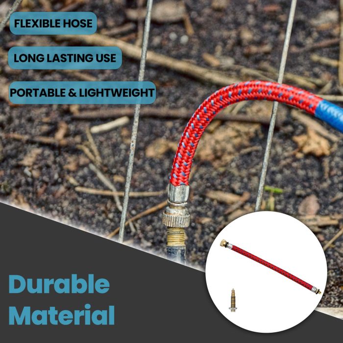 Hand Pump Adapter Valve Connector Flexible Presta Bicycle Cycle Car Pump – Red - Image 4