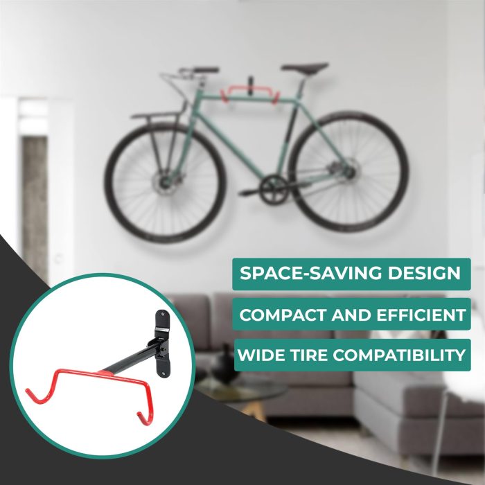 Laxzo Folding Wall-Mounted Bike Storage Hanger - Image 6