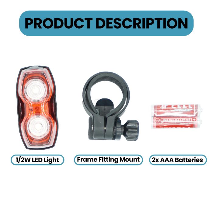 Laxzo Dual-LED Bike Taillight with Dual Mounts - Image 5