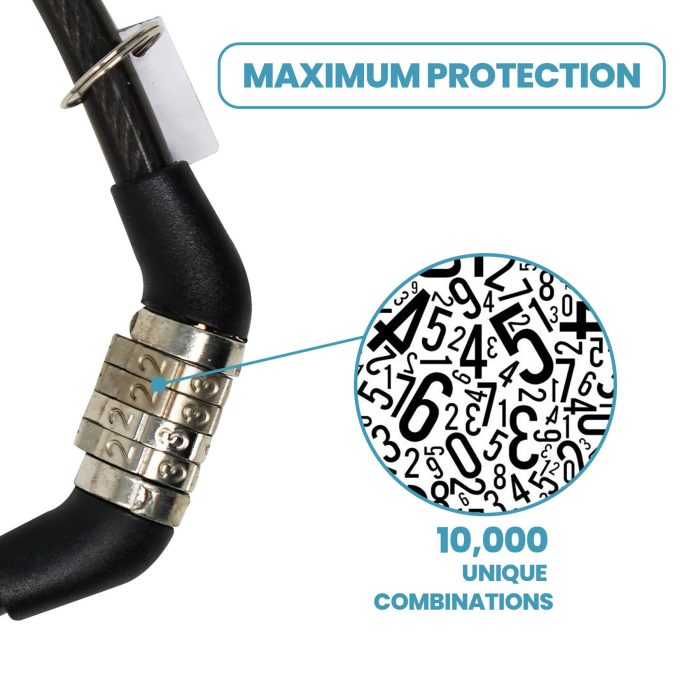 Laxzo 4-Digit Combination Bike Cable Lock (70cm) - Image 4