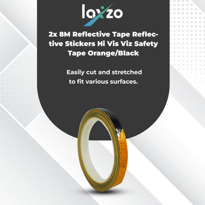 Laxzo High-Visibility Reflective Safety Tape (8m x 1cm) - Image 2