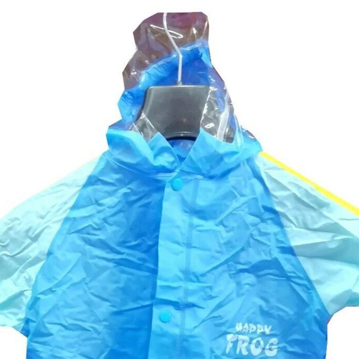 Laxzo Kids' Waterproof Hooded Raincoat with Reflective Sleeves (Ages 6-8) - Image 2