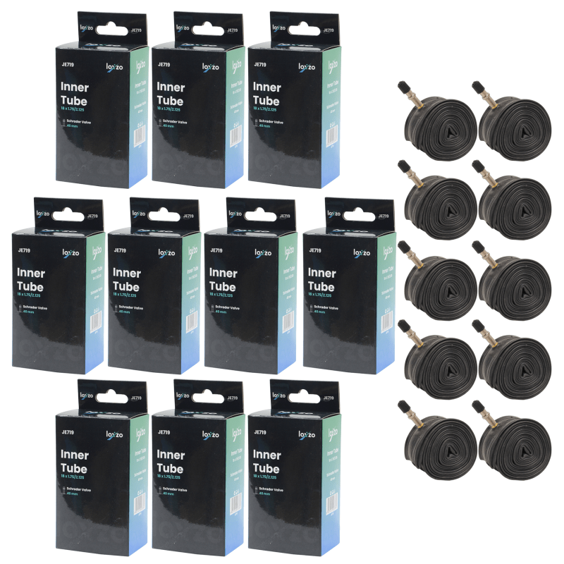 Laxzo 18" Kids' & BMX Bike Inner Tube (Schrader Valve) - 10PC