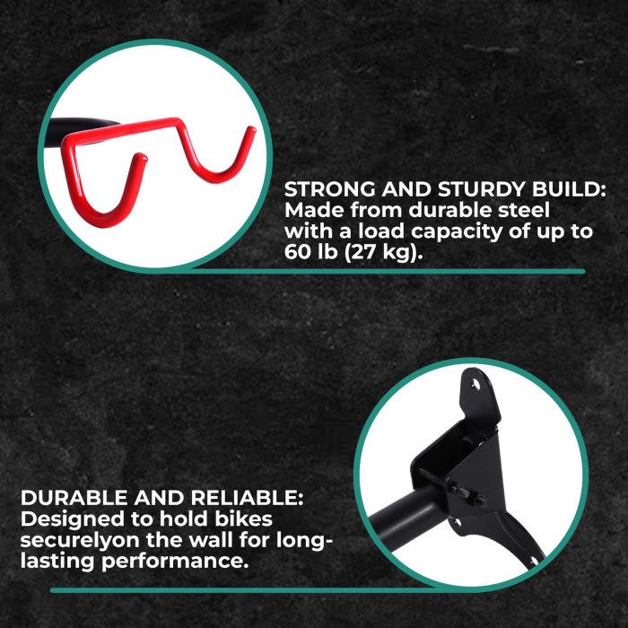Laxzo Folding Wall-Mounted Bike Storage Hanger - Image 8