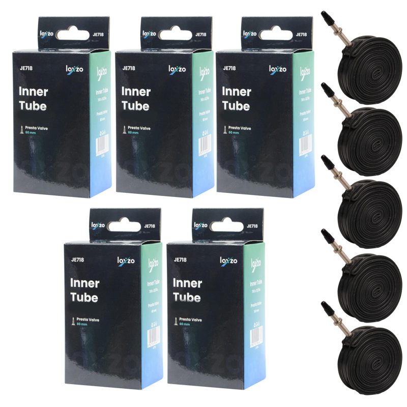 Laxzo 700c Road & Endurance Bike Inner Tube (25-32c, 60mm Presta Valve) - 5PC