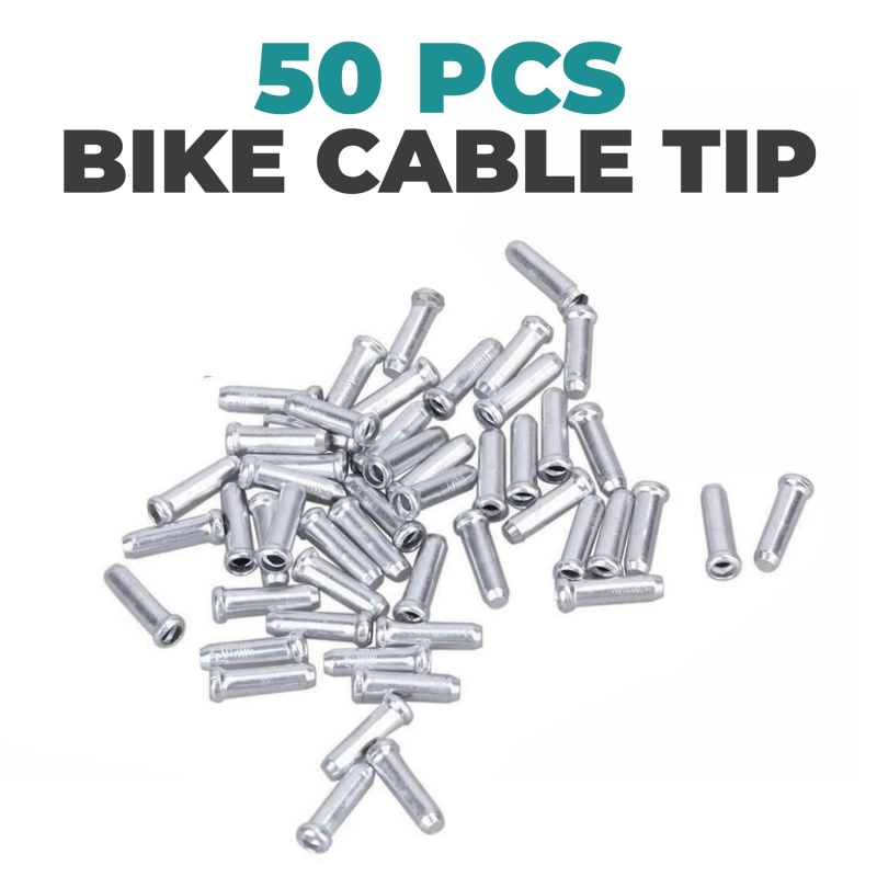 Laxzo Alloy Cable End Caps for Bike Gear & Brake Wires - 50PC