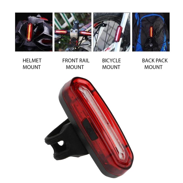 Laxzo USB Rechargeable COB LED Rear Bike Light - Image 6