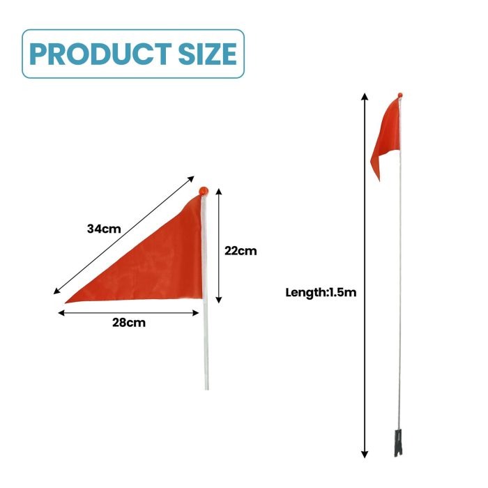 Laxzo Kids' High-Visibility Bicycle Safety Flag (1m Pole) - Image 3