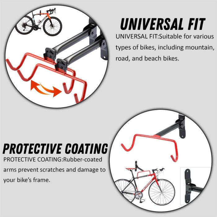 Laxzo Folding Wall-Mounted Bike Storage Hanger - Image 7