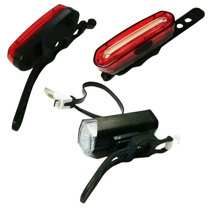 Laxzo USB Rechargeable COB LED Bike Light Set - Image 3
