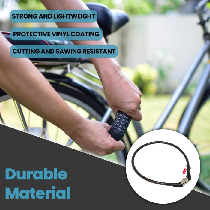Laxzo 4-Digit Combination Bike Cable Lock (70cm) - Image 3