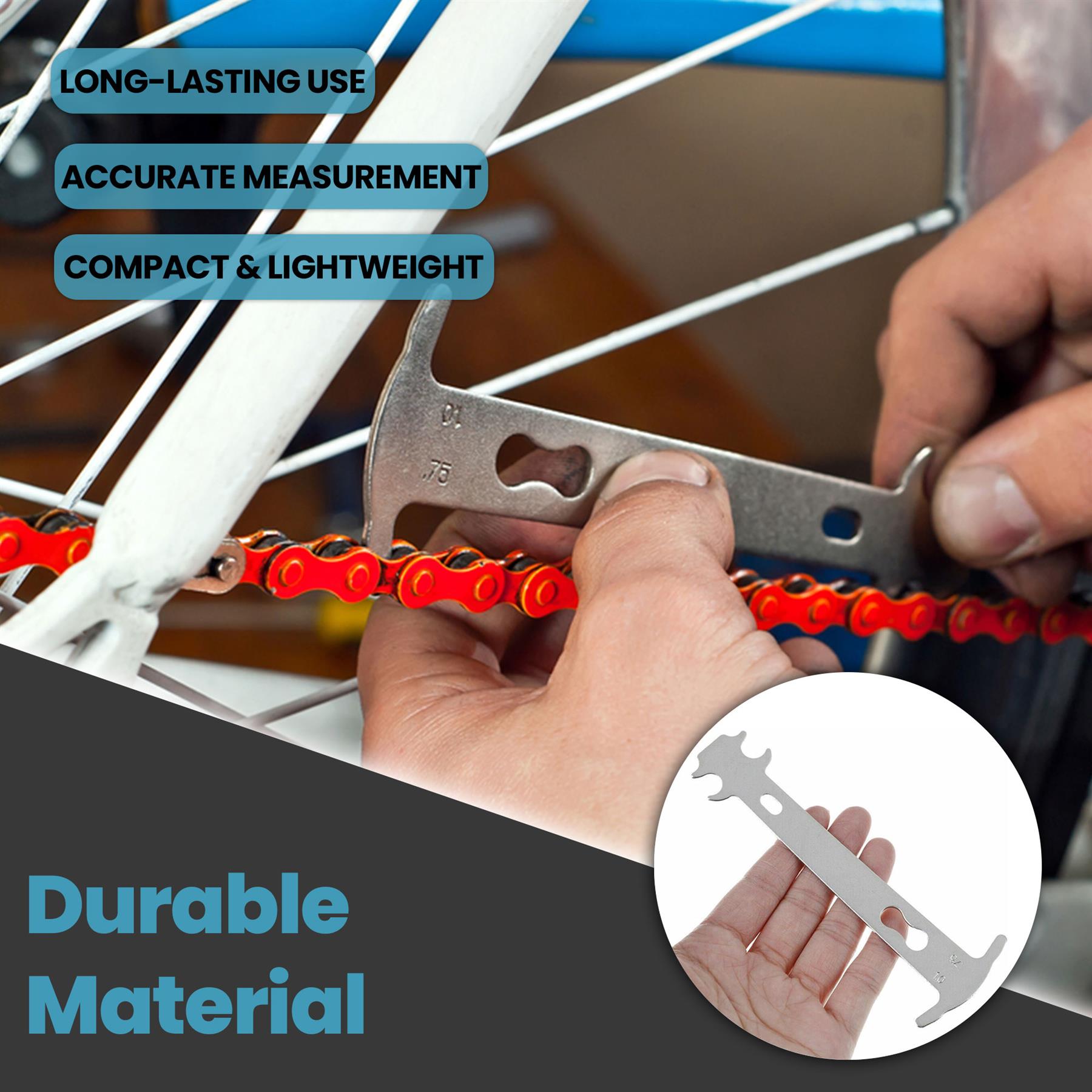 Bike Bicycle Chain Wear Indicator Tool Maintenance Stretch Detector Cycling UK