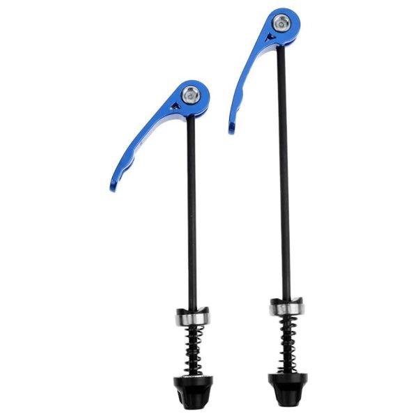 2Pcs Bike Quick Release Wheel Hub Screwers Aluminium Pair Front and Rear Blue