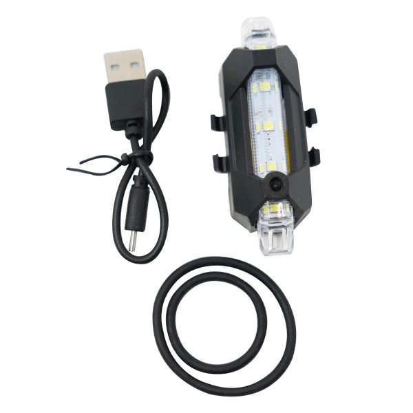 USB Rechargeable Bike Light Warning Light Waterproof Safety Cycling White Light