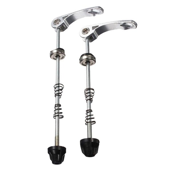 2Pcs Bike Quick Release Wheel Hub Screwers Aluminium Pair Front and Rear Silver