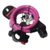 Bicycle Spiral Safety Steel Cable Lock Pink With Two Keys 900mm x 10mm.