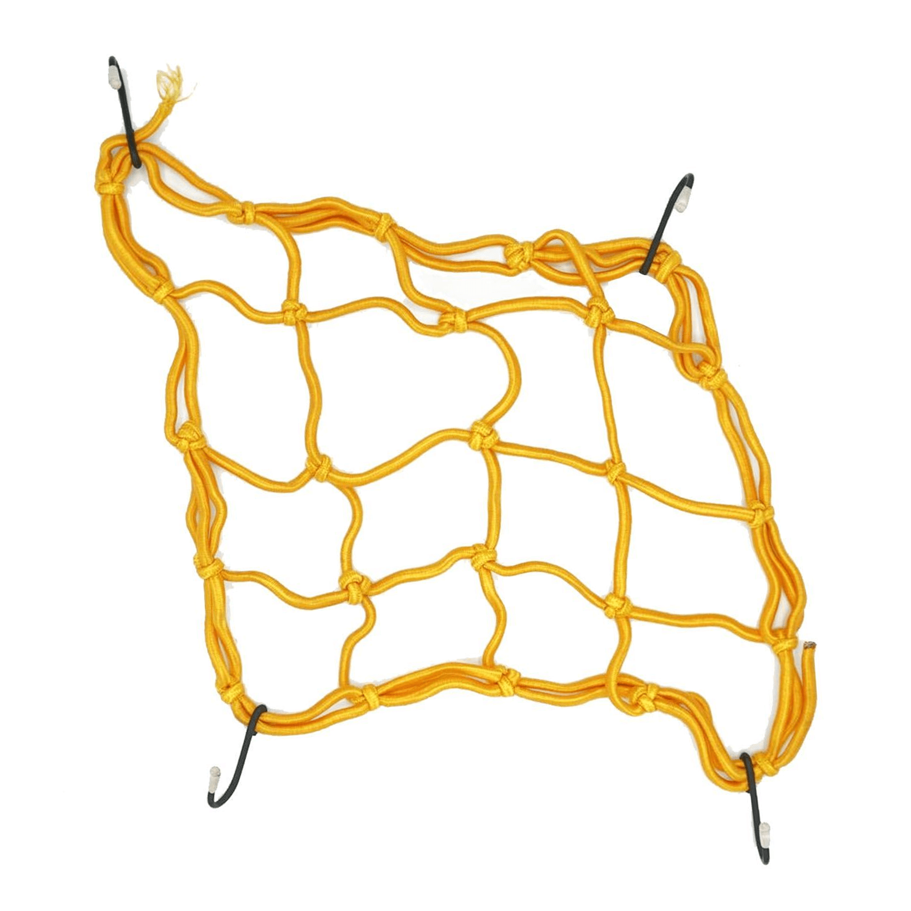 Motorcycle Cargo Net Bungee Straps Road Bike Scooter 4 Hooks Luggage 8x8" Cord Yellow"