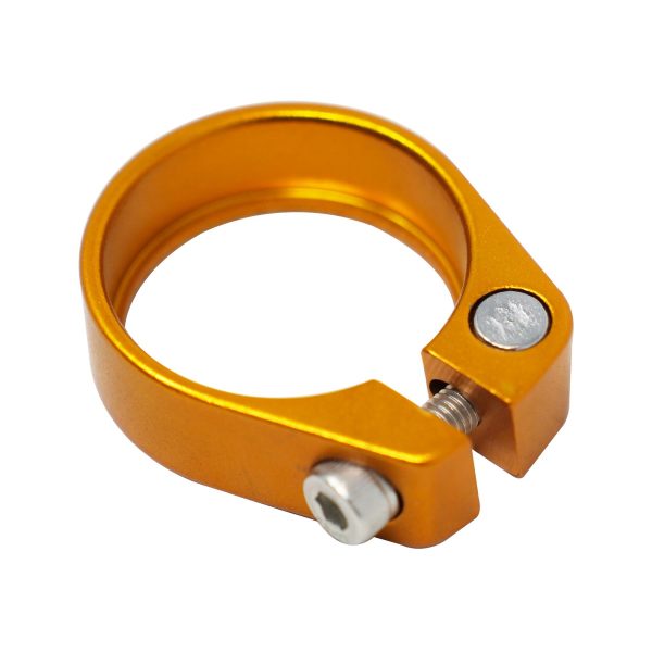 MTB Mountain Road Bike Light Alloy Seat Post Clamp 34.9mm Frame Bolt Fix Yellow